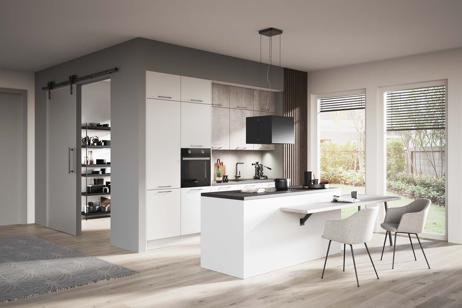 cuisine moderne aux tons gris