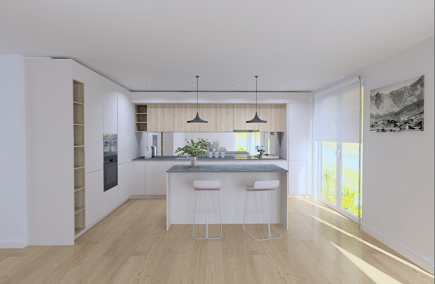 Symbiose cuisine blanc bois